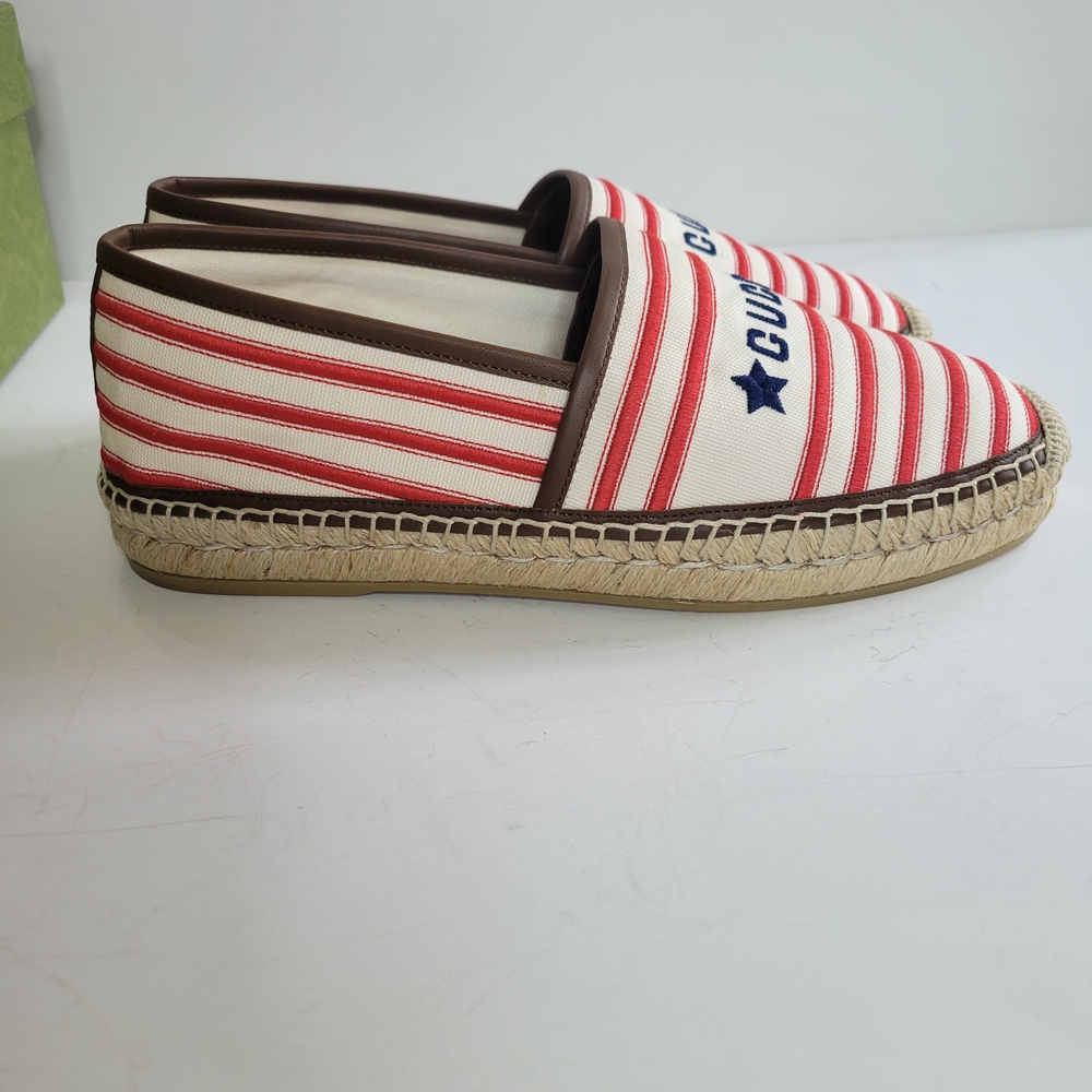 Gucci Red and White Striped Espadrilles - Picture 3 of 8